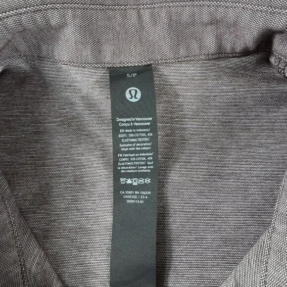 Lululemon Commission Brushed Woven Shirt Brown Men’s Size Small - Picture 3 of 8